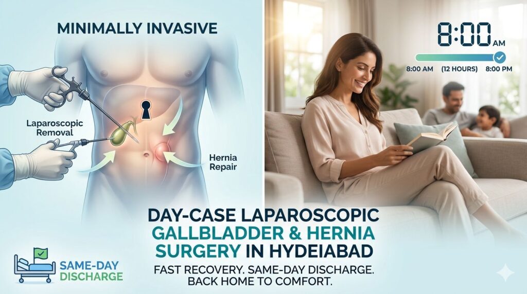 Day-Case Laparoscopic Gallbladder & Hernia Surgery in Hyderabad - Same-Day Discharge Surgery