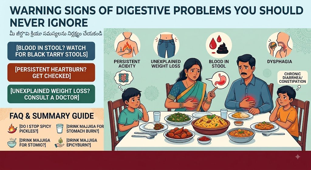 Warning Signs of Digestive Problems You Should Never Ignore: A Guide for Telugu Diets